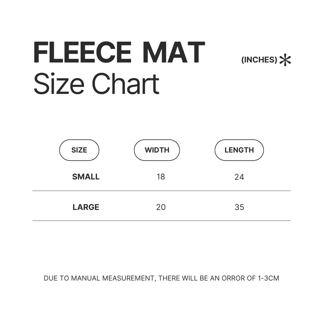 Fleece Mat Size Chart - Darksiders Merch