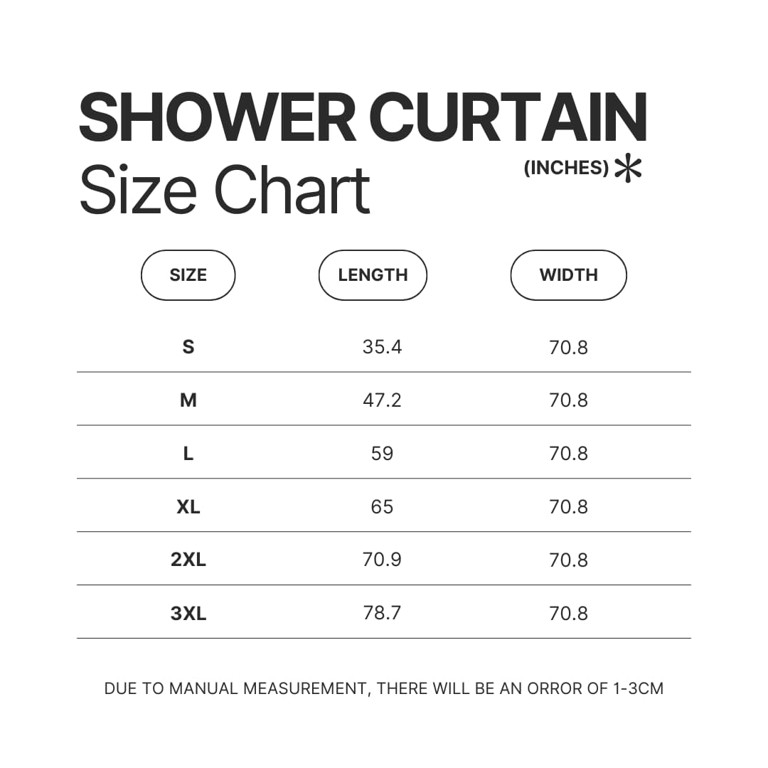 Shower Curtain Size Chart - Darksiders Merch